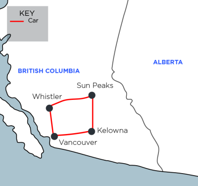 Hiking Trails of British Columbia map