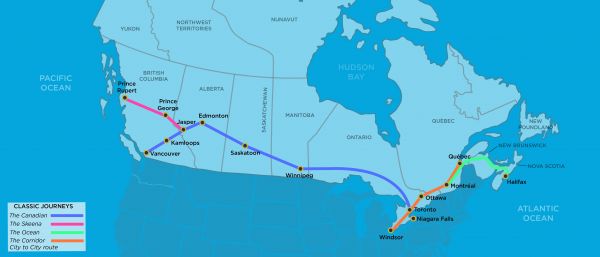 VIA Rail Route Map