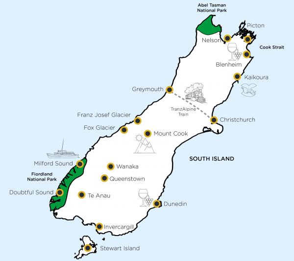 South Island Map