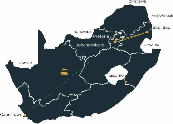 Cape Town, Rail & Safari Map 