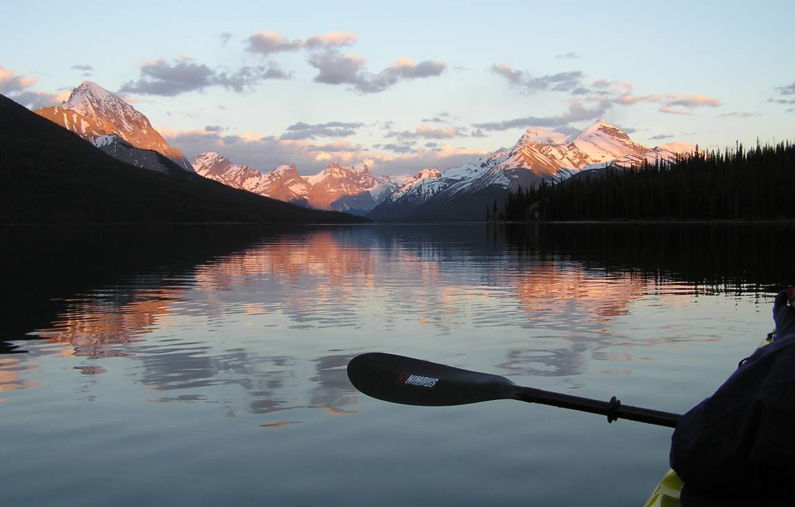 Canoeing Maligne Lake