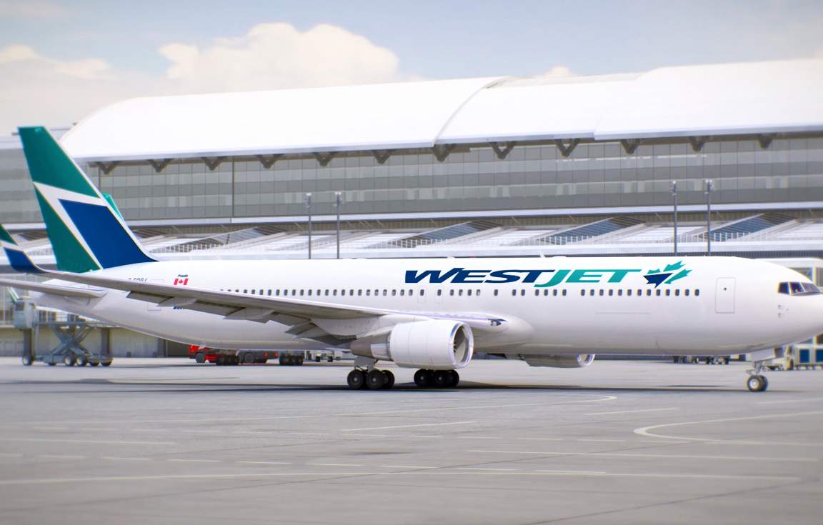 Westjet Aircraft on the runway